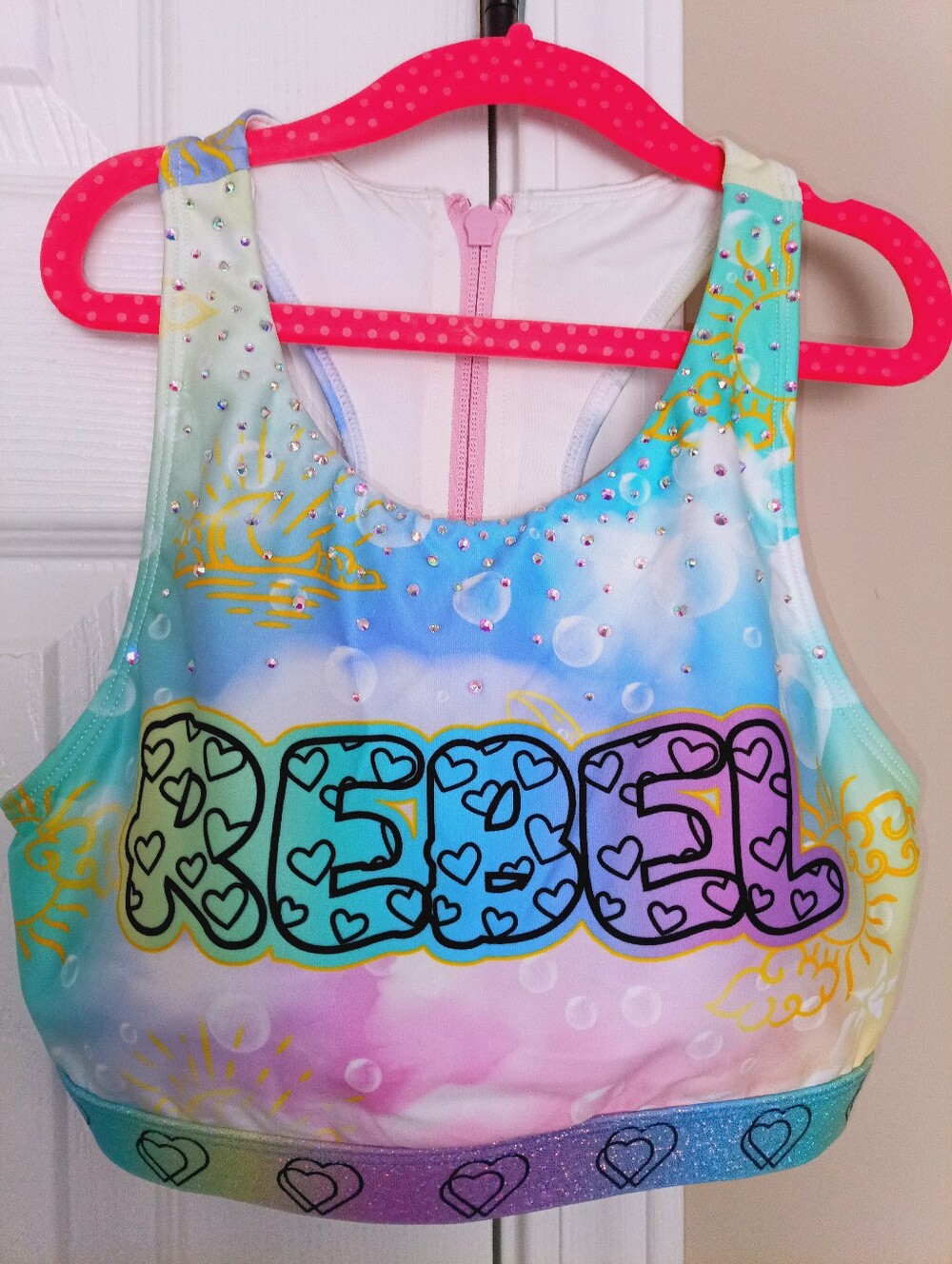 Colorful REBEL Heart Sports Bra
